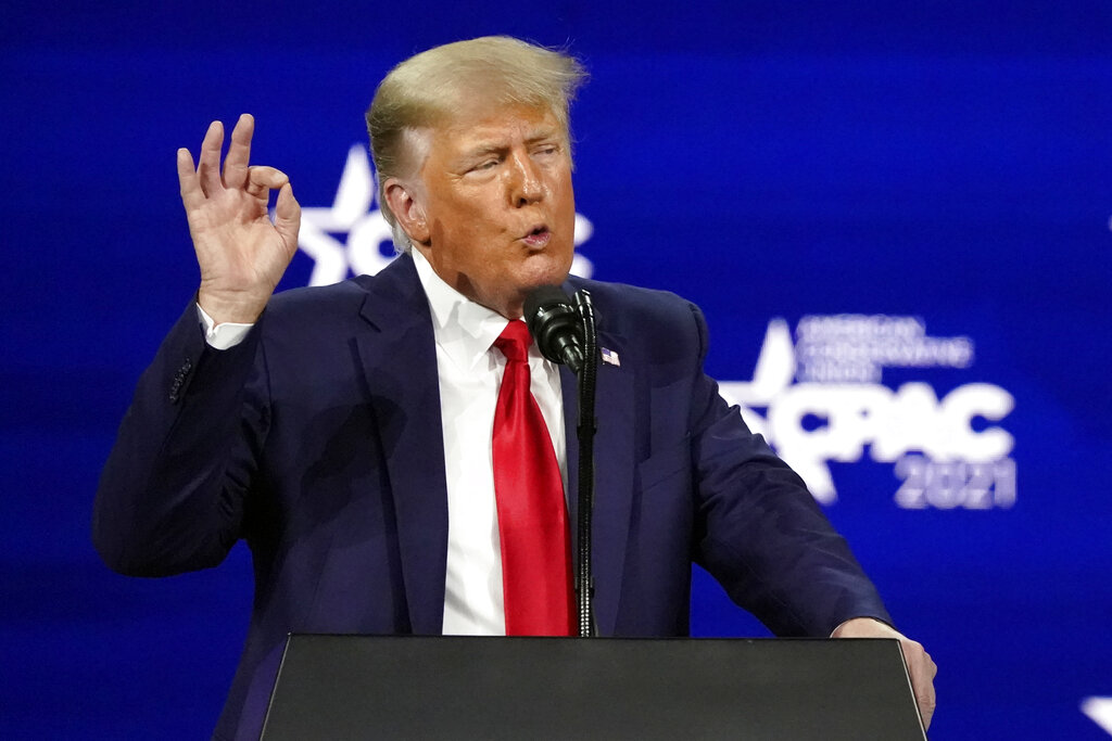 El ex presidente de Estados Unidos. Donald Trump, en la conferencia de la CPAC. (AP / Archivo)