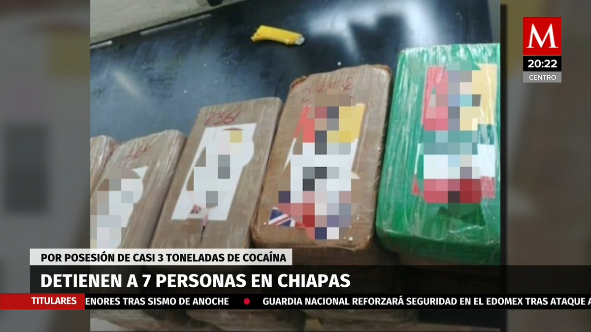 Vinculan a proceso a 7 detenidos con casi tres toneladas de cocaína en Chiapas