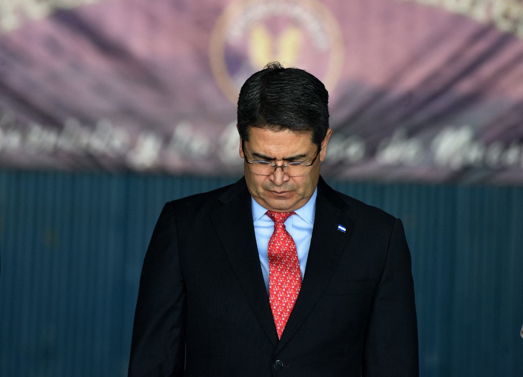 Juan Orlando Hernández está siendo investigado por Estados Unidos por nexos con el narcotráfico. (AFP)