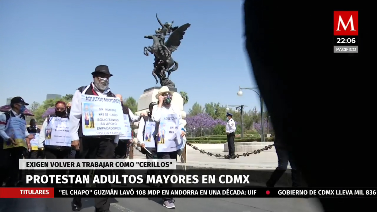 Adultos mayores protestan en CdMx; piden regresar a trabajar como empacadores