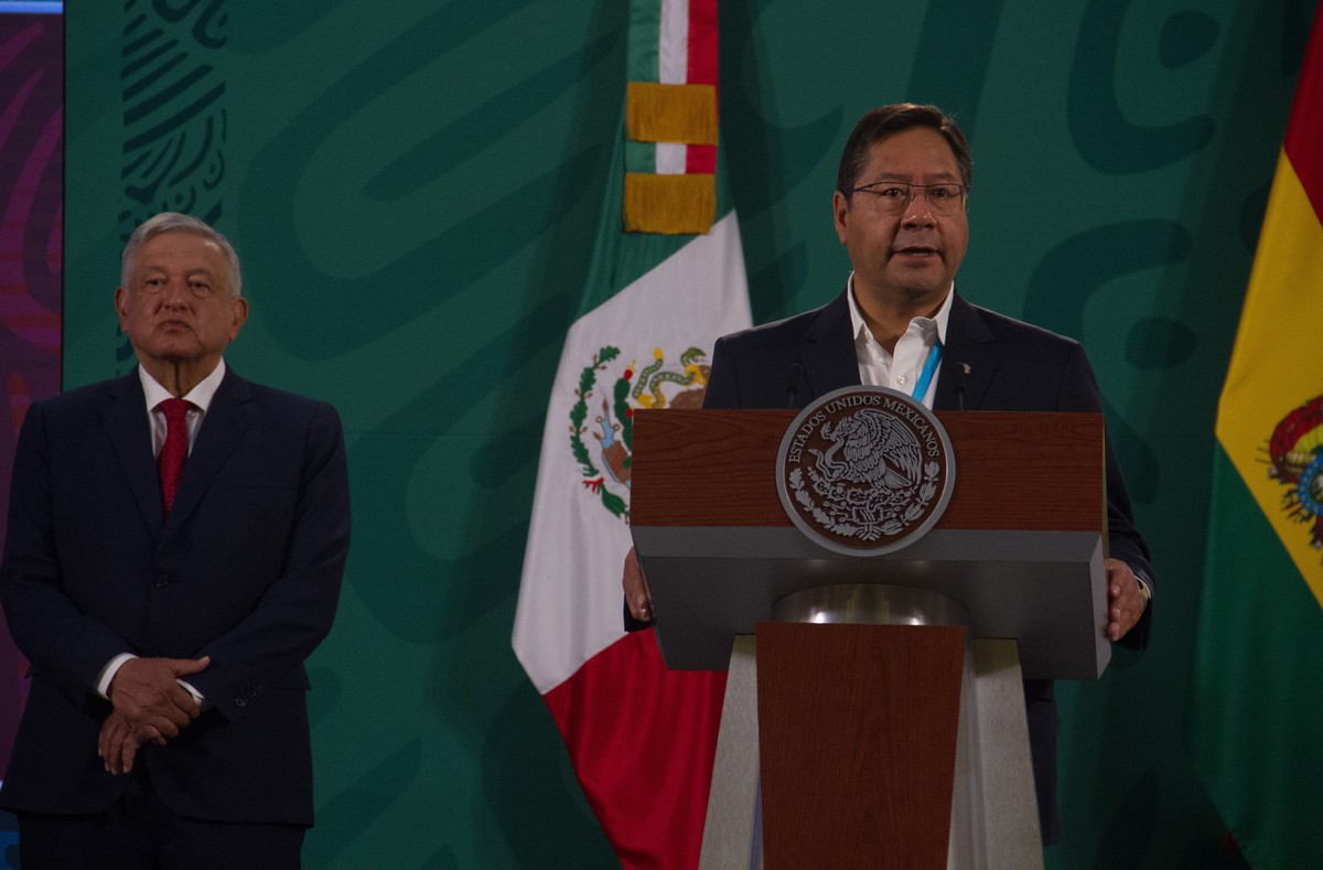 El presidente de Bolivia, Luis Arce, en conferencia matutina de López Obrador | Cuartoscuro