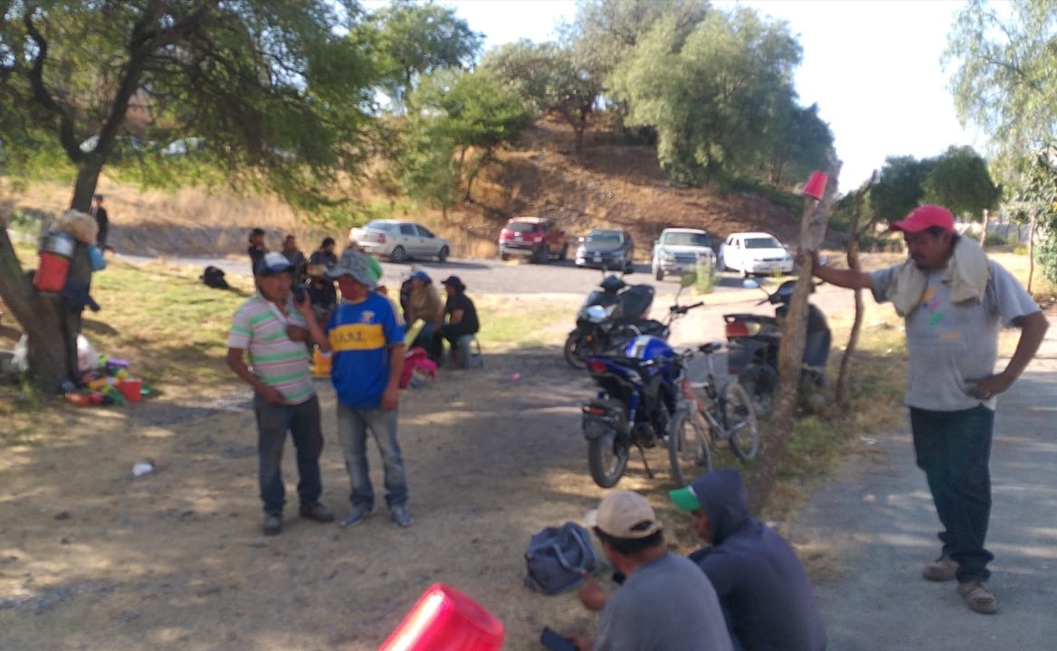 Protesta de colonos de San José en instalaciones de la construcción TEO. (Francisco Villeda)