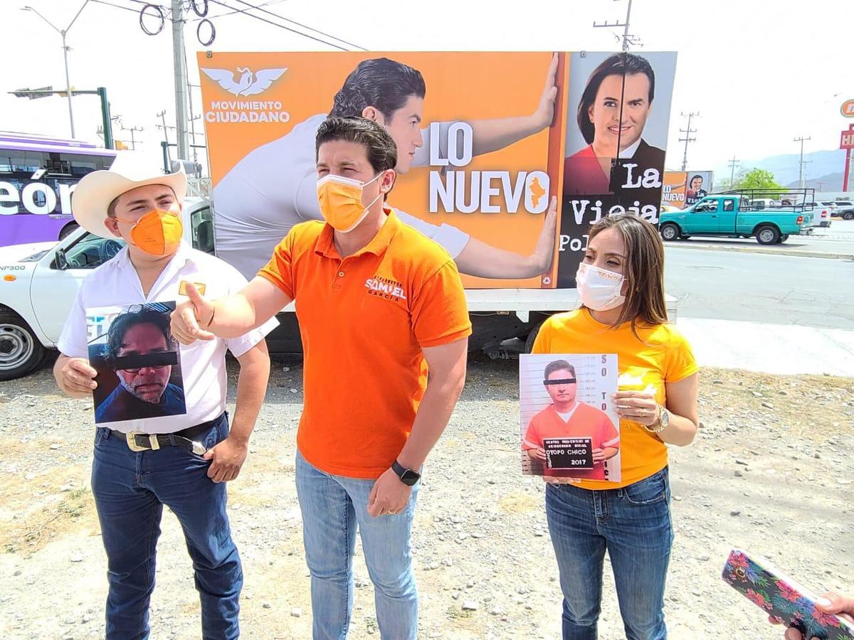 Samuel García en su gira por García, Nuevo León. Foto: Especial.