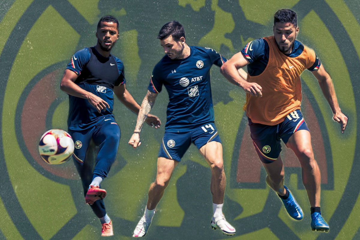 Giovani dos Santos, Nicolás Benedetti y Bruno Valdez (Fotos: cortesía Club América)