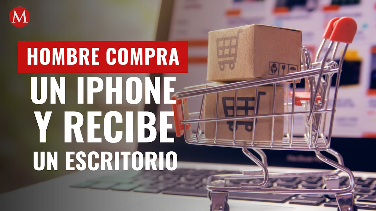 Hombre compra iPhone en línea; recibe mesa en forma de teléfono