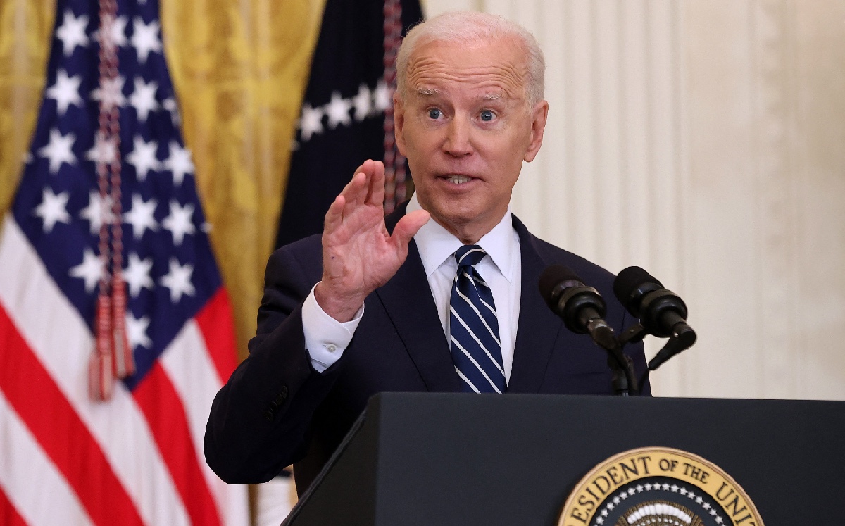 Joe Biden este jueves durante una conferencia ante reporteros en la Casa Blanca. (AFP)
