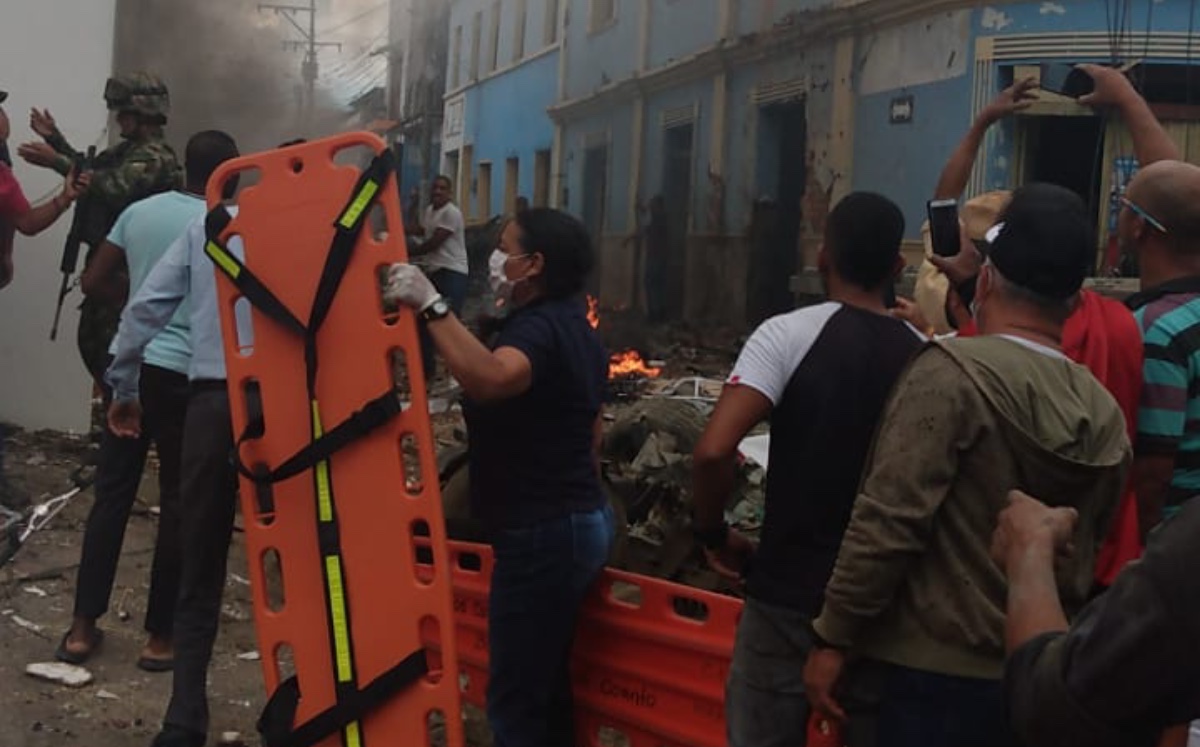El atentado en Corinto, Cauca. (Twitter @MabelLaraNews)