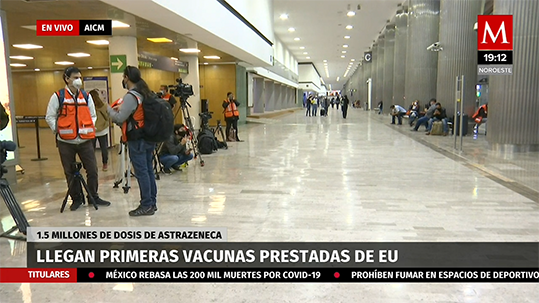 Se espera llegada de 1 millón y medio de vacunas de AstraZeneca
