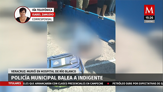 Policía municipal balea indigente en Veracruz