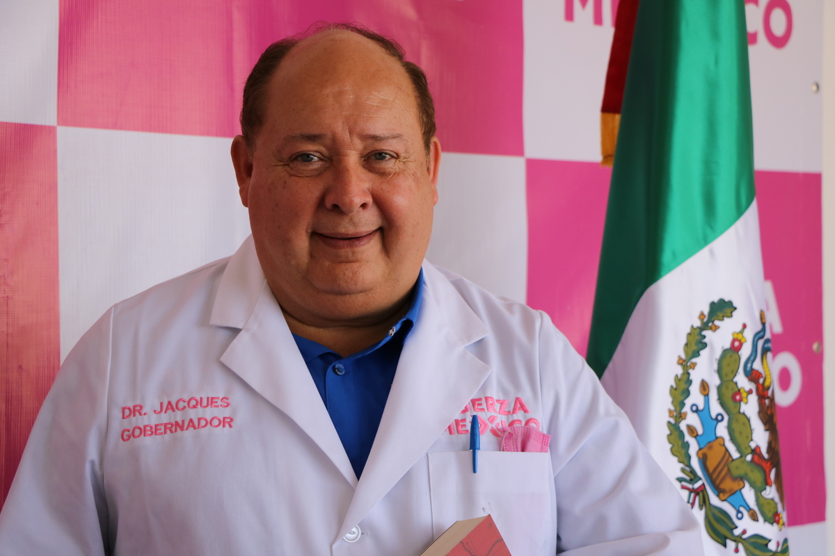 Emilio Jacques Rivera, candidato a la gubernatura de Nuevo León por Fuerza por México.  Foto: Gustavo Mendoza