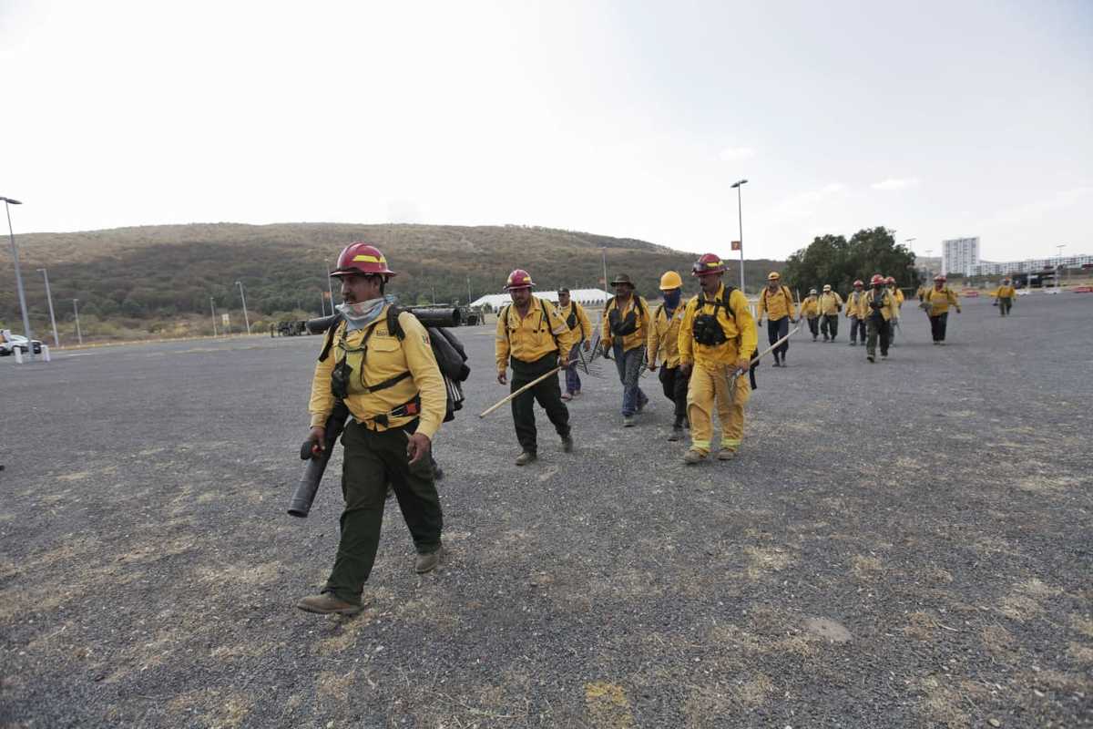 350 brigadistas combaten incendio en el paraje Las Canoas. (Cortesía)