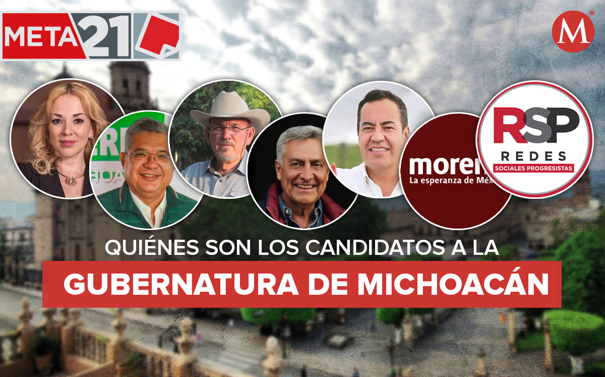Cinco de los 7 candidatos a la gubernatura de Michoacán realizarán campañas de forma oficial este domingo. (Ilustración: Óscar Ávila)
