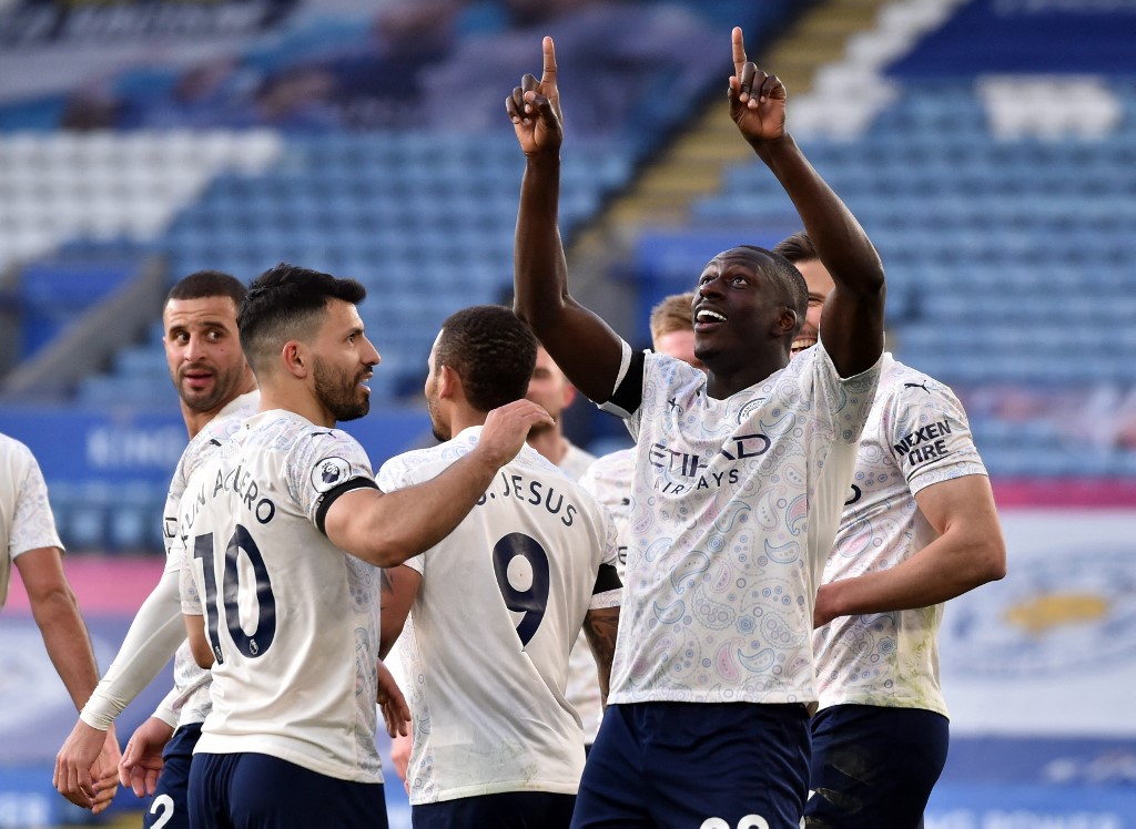 Manchester City venció al Leicester City en el King Power Stadium (AFP)