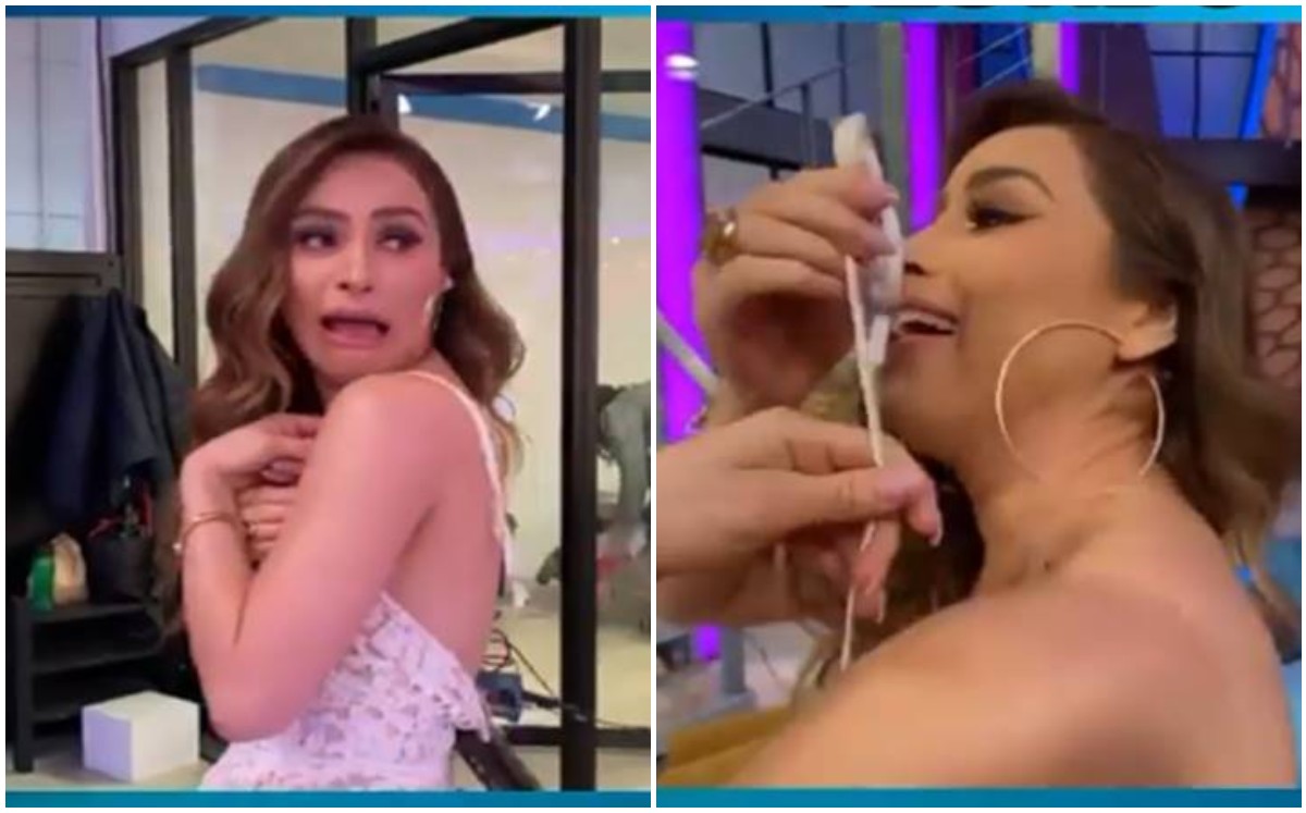 Cynthia Rodríguez rompe su vestido en emisión de 'Venga la Alegría'