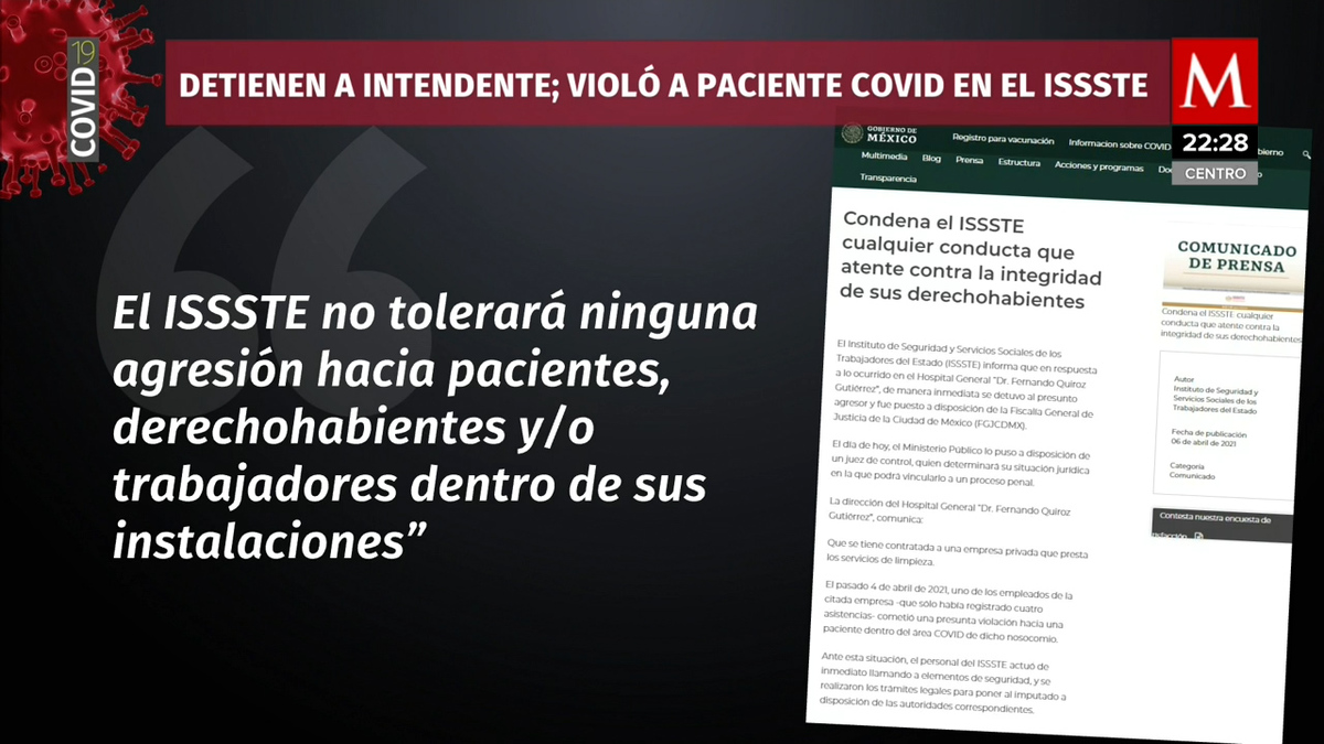 Dictan prisión preventiva a presunto agresor sexual de mujer de 75 años hospitalizada
