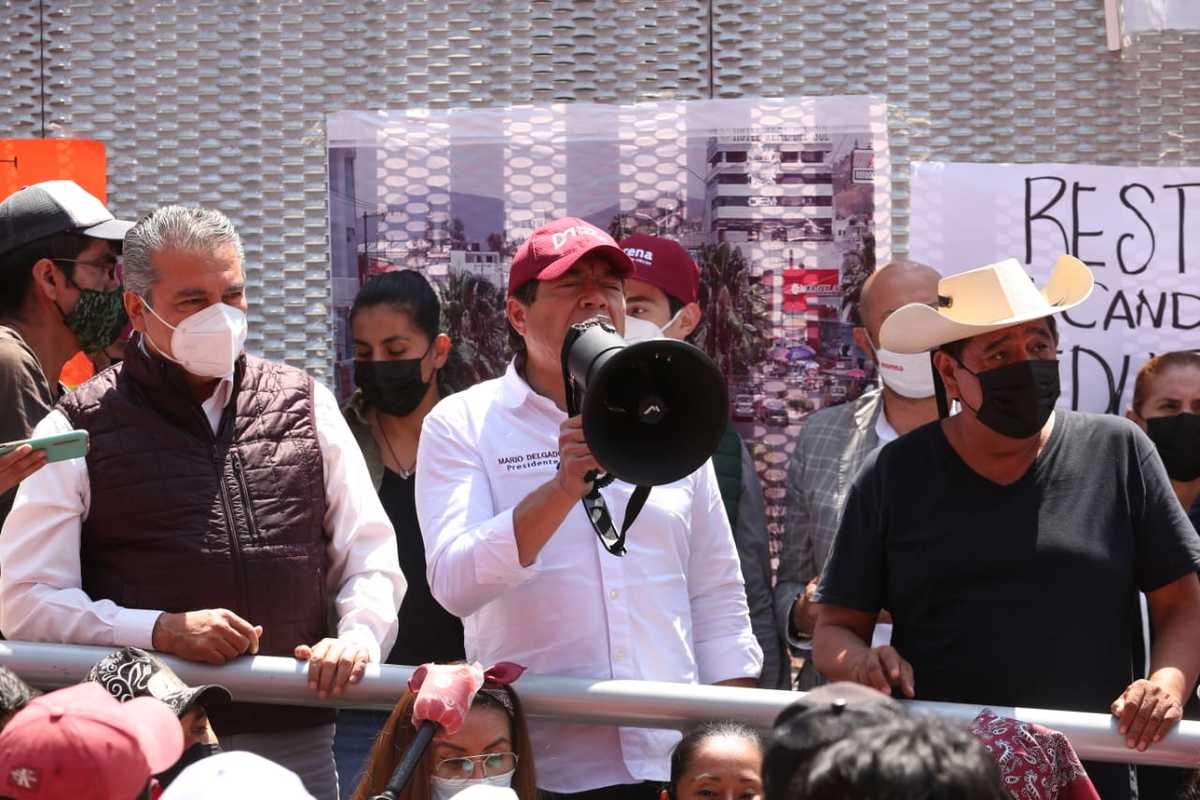 Félix Salgado protesta en instalaciones del TEPJF. (Octavio Hoyos)