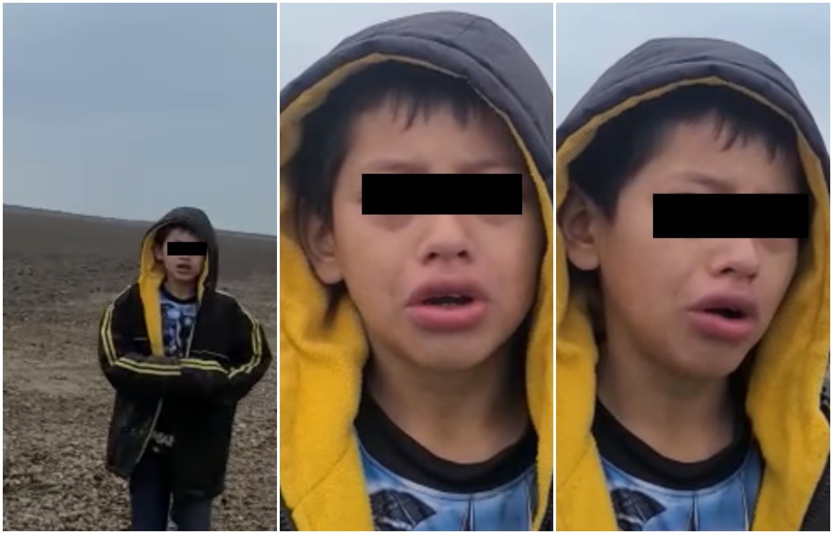 El pequeño tiene 10 años y fue abandonado tras estar con un grupo de migrantes. | Capturas video