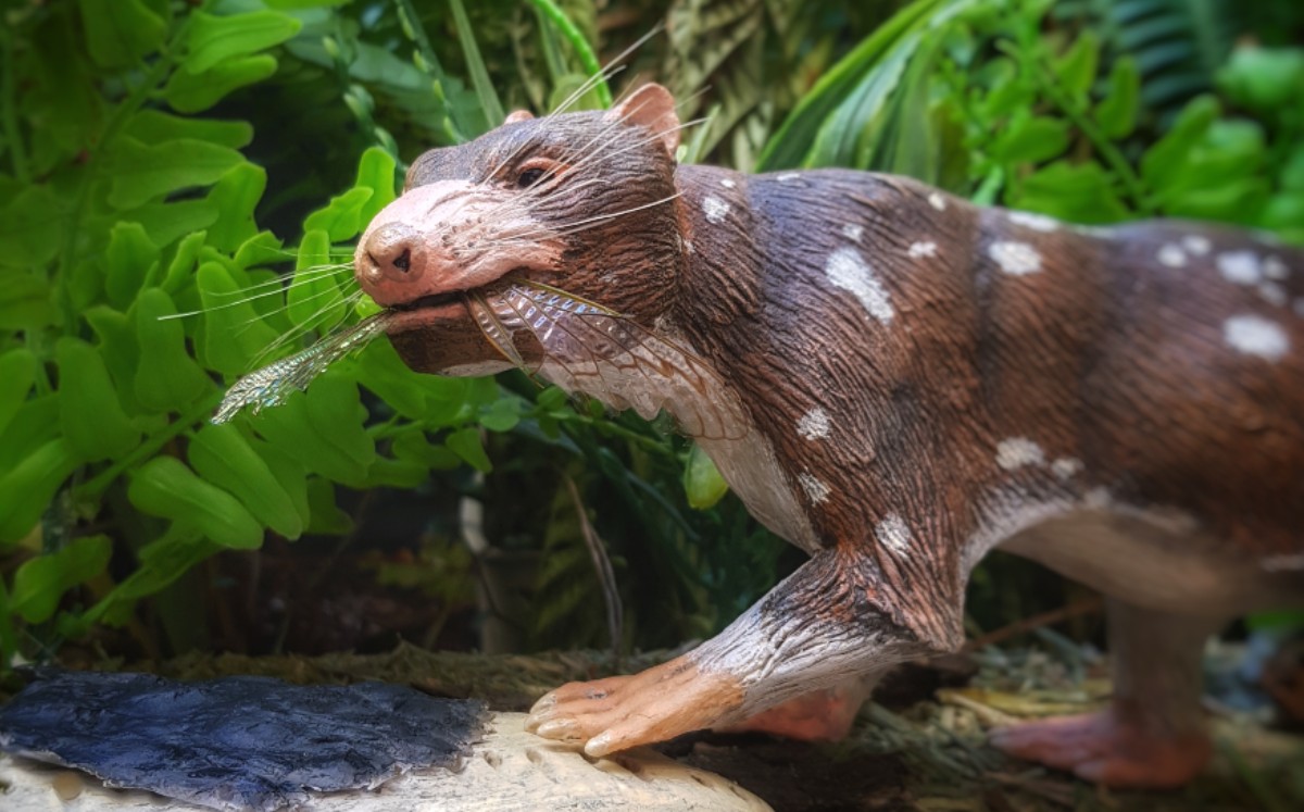 Representación escultórica del 'Orretherium tzen'. (Instituto Antártico Chileno)