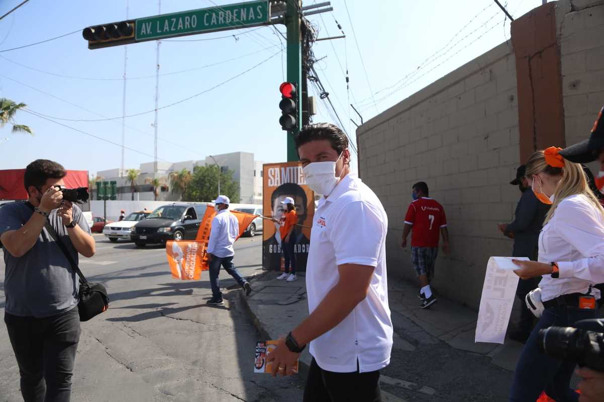 Samuel García, candidato a la gubernatura de Nuevo León por Movimiento Ciudadano. Foto: Jorge López