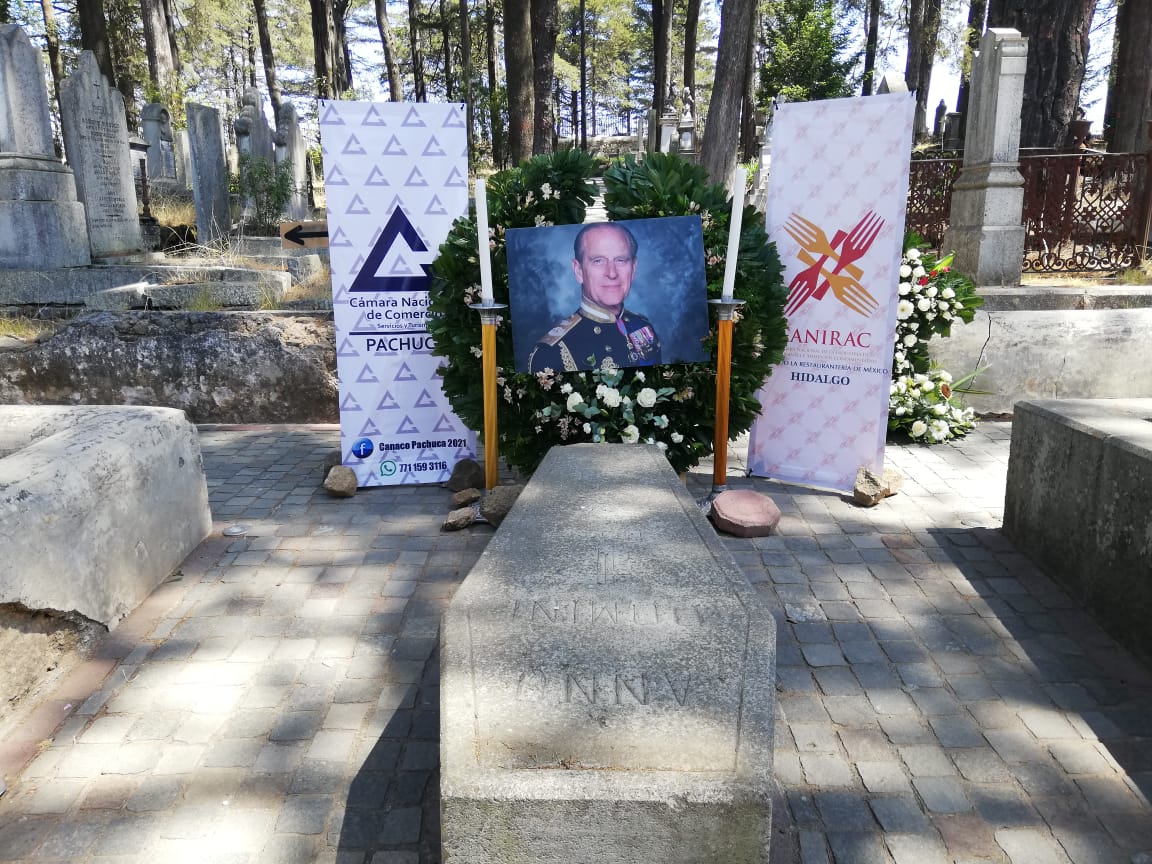 Homenaje en Real del Monte al Príncipe Felipe de Edimburgo. (Elizabeth Hernández)
