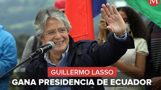 Guillermo Lasso gana presidencia de Ecuador al triunfar en segunda vuelta electoral