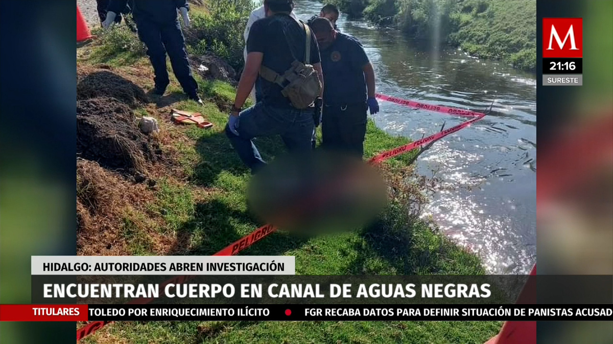 En Hidalgo encuentra cadáver de un hombre en cana de aguas negras