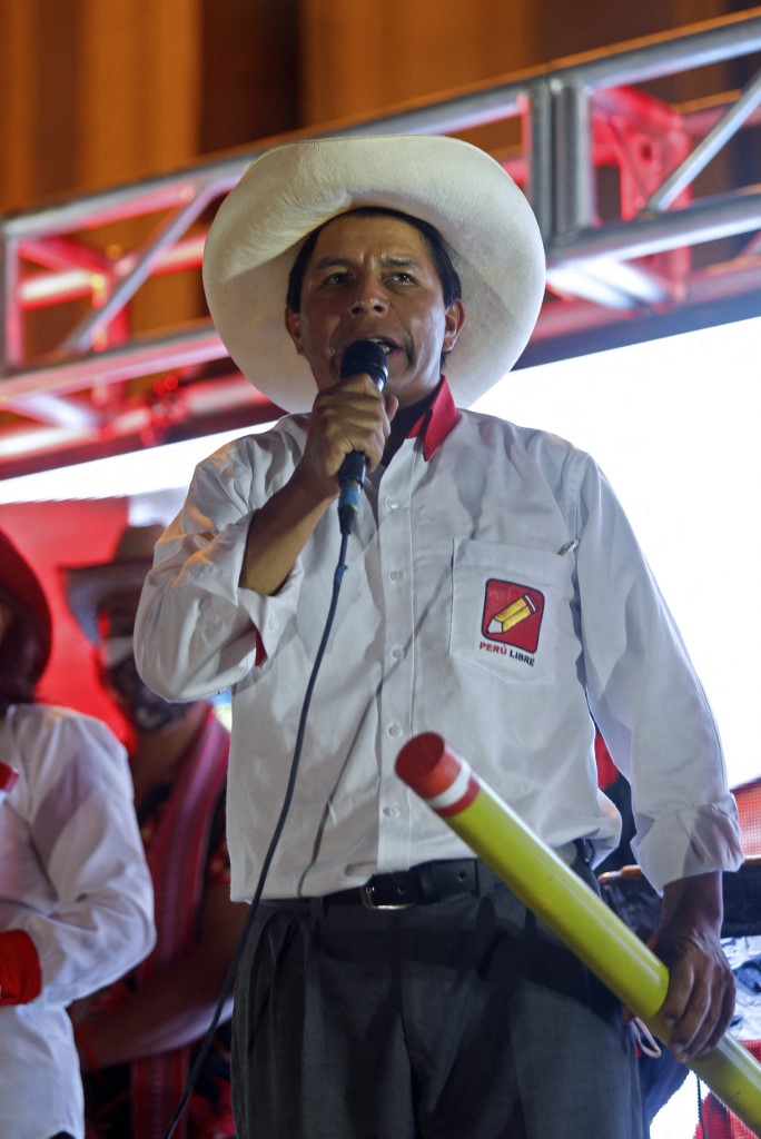 Pedro Castillo se llevó la sorpresa en las elecciones presidenciales de Perú. (AFP)