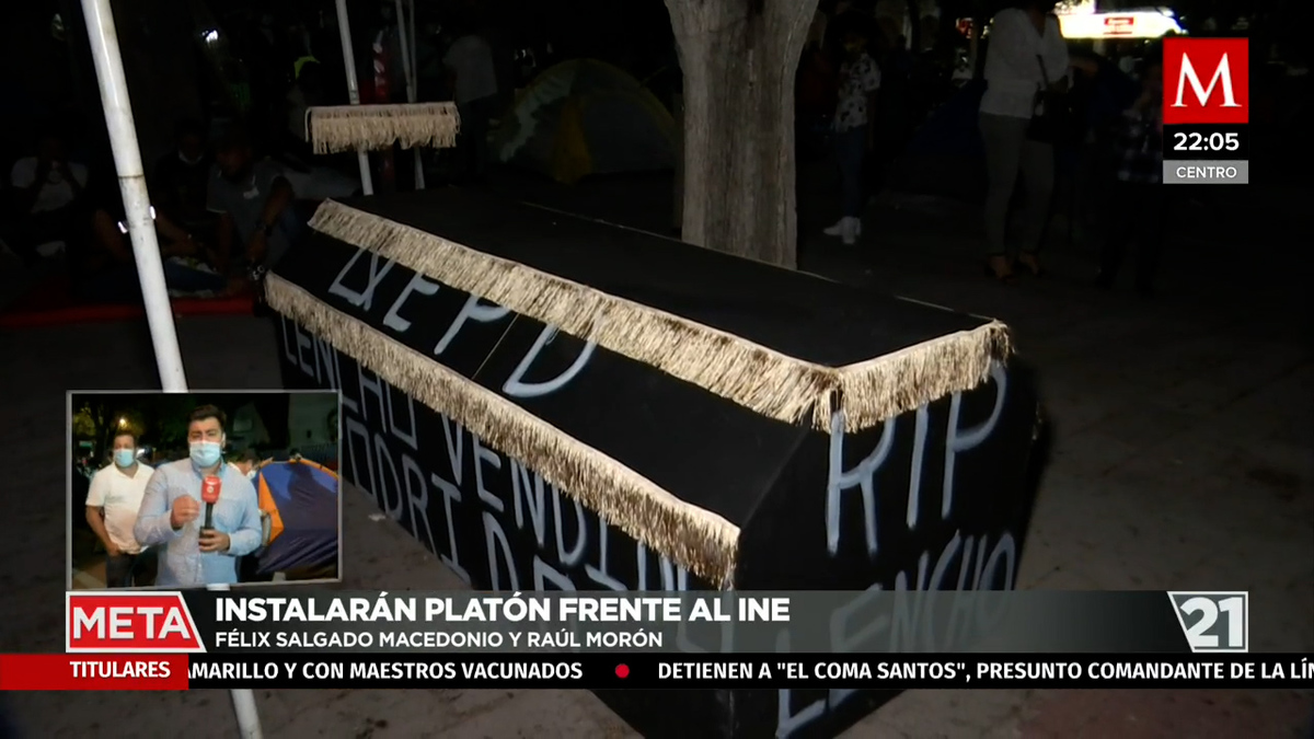 Caravana de Salgado Macedonio llega a sede del INE en CdMx; instalarán plantón