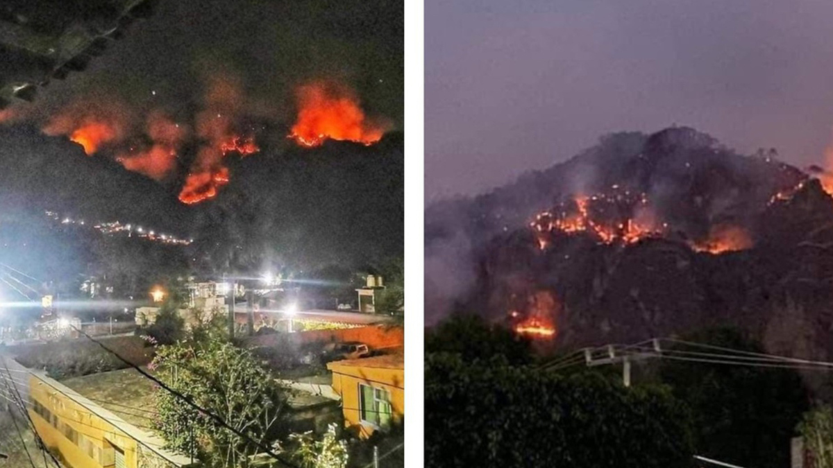 Se agrava incendio en Tepoztlán; se extiende a cerros de San Juan Tlacotenco
