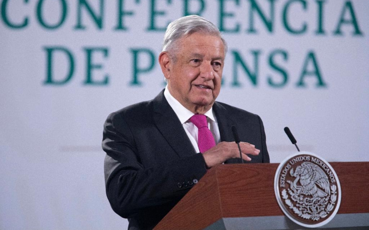 El Presidente el 13 de abril durante su conferencia mañanera en Palacio Nacional. (Cortesía)