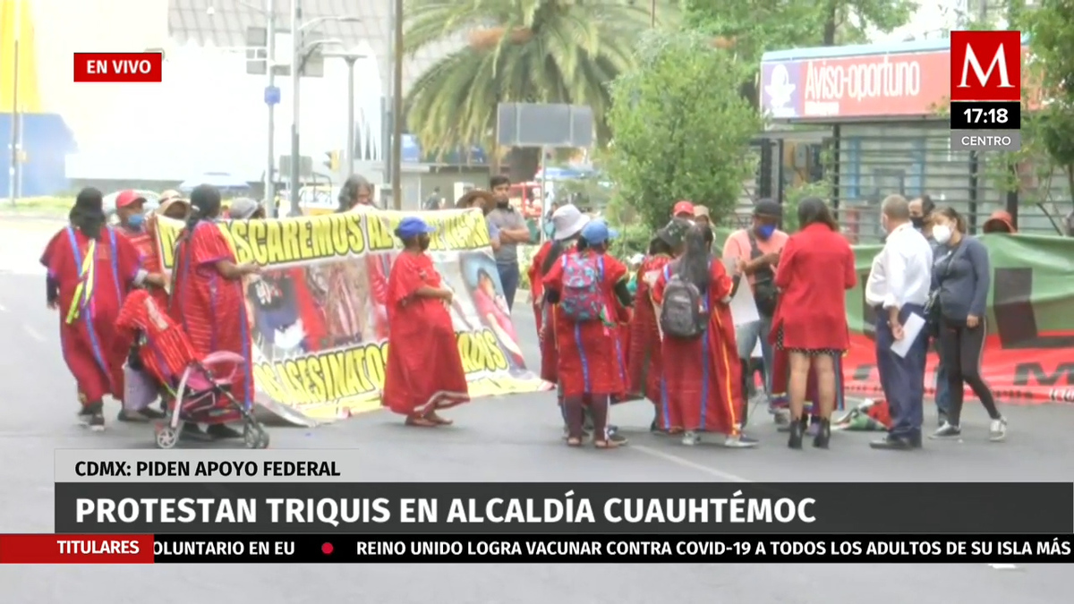 Triquis protestan en CdMx; piden apoyo contra asesinatos en Oaxaca