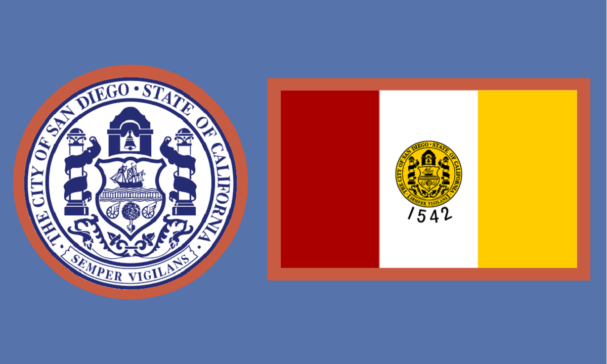 Escudo y bandera de San Diego, California. Foto: The Hispanic Council