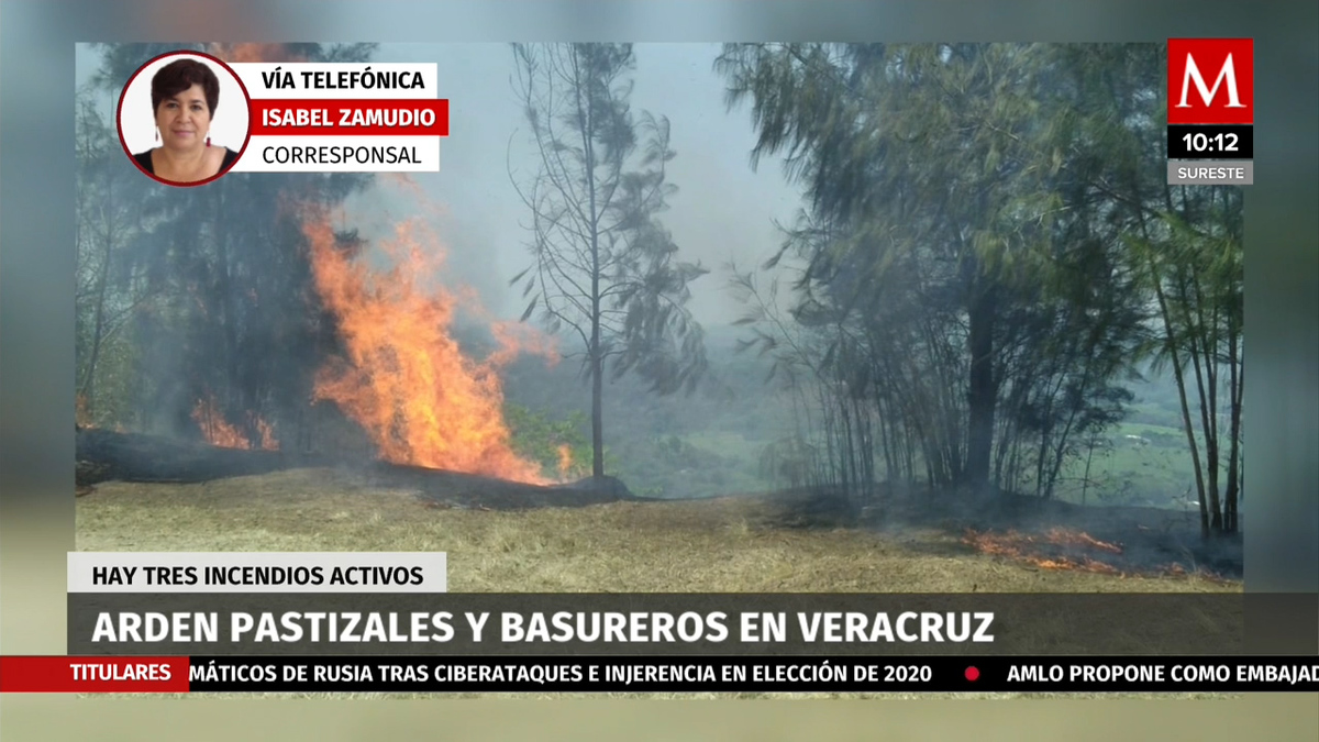 Tres incendios en pastizales y basureros de Veracruz