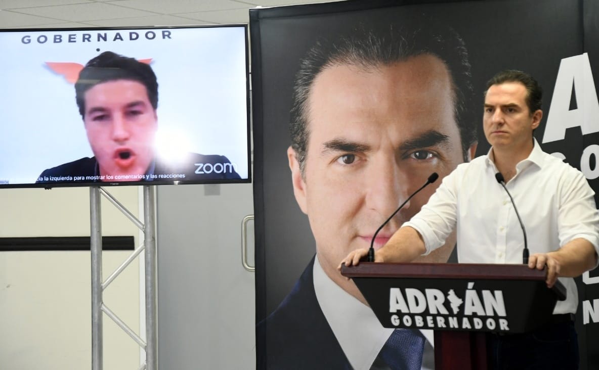 El candidato de la coalición Va Fuerte por Nuevo León, Adrián de la Garza Santos. Foto: Jorge López