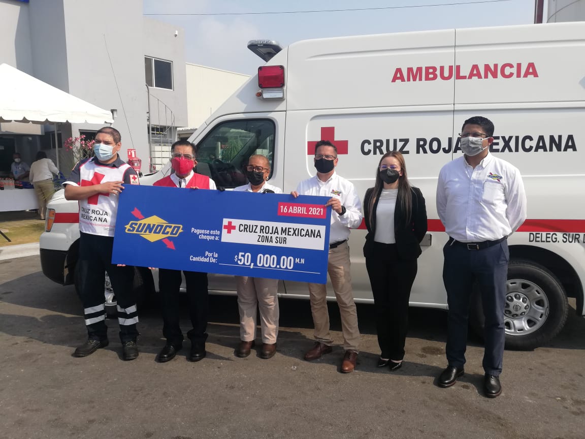 Cruz Roja recibió en Tamaulipas donación de la gasolinera Sunoco.