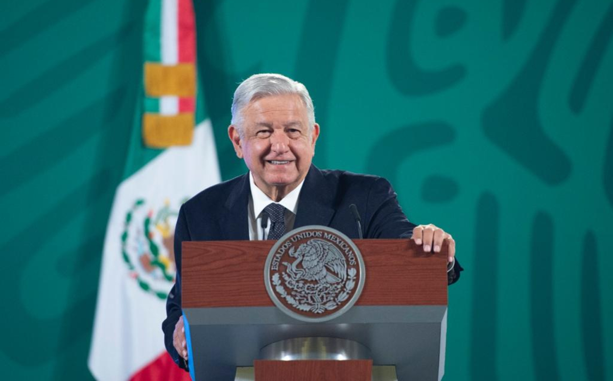El Presidente el 16 de abril durante su conferencia de prensa mañanera en Palacio Nacional. (Cortesía)