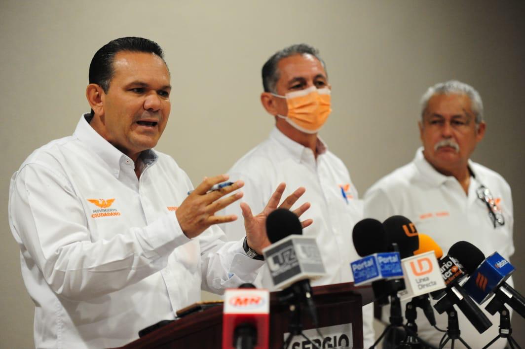 Sergio Torres, candidato al gobierno de Sinaloa, expresó: "a todas luces que existe dolo en las acciones de estos partidos. (Fanny Martínez)