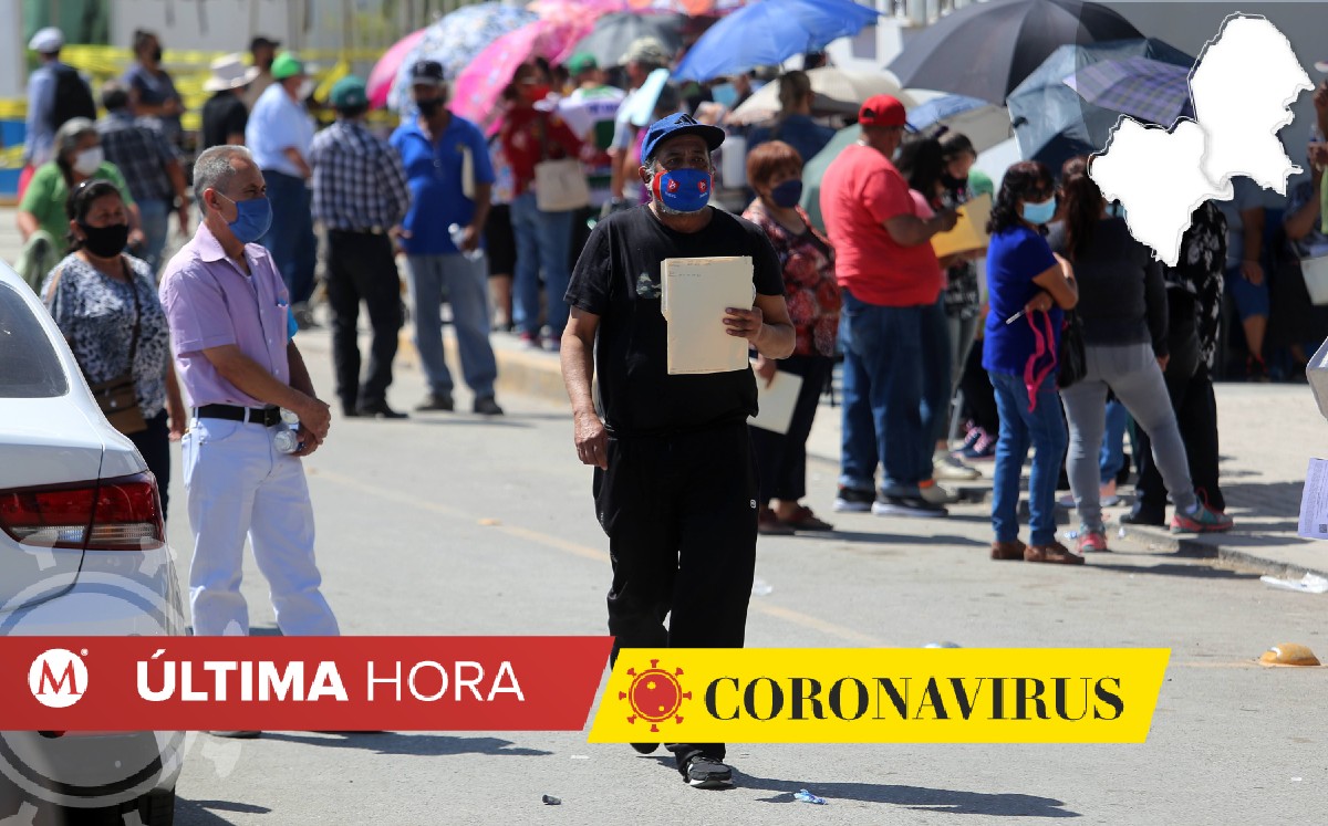 Adultos mayores hacen fila para segunda dosis en Lerdo. (Rolando Riestra)