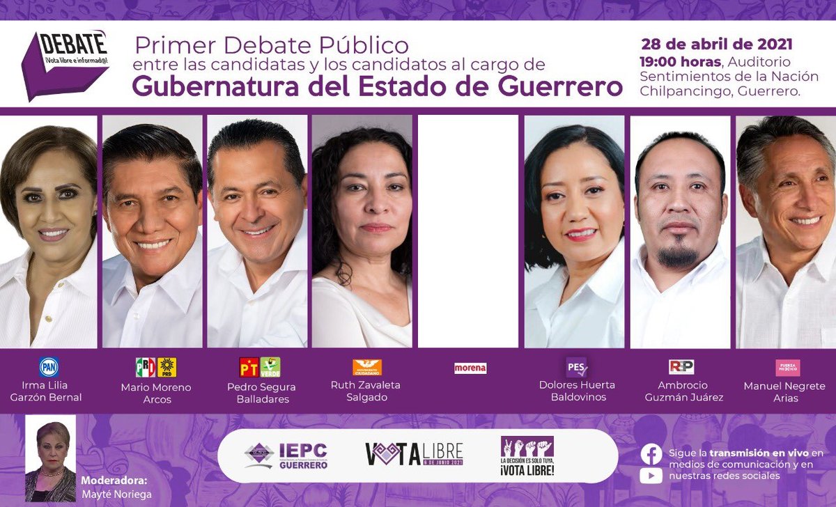 El debate se realizará el 28 de abril a las 19:00 horas. (IEPCGRO)