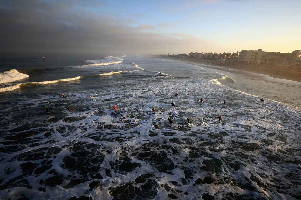 Imperial Beach, California, en septiembre de 2018. La playa recibió un flujo de agua contaminada desde México. Foto: Getty Images