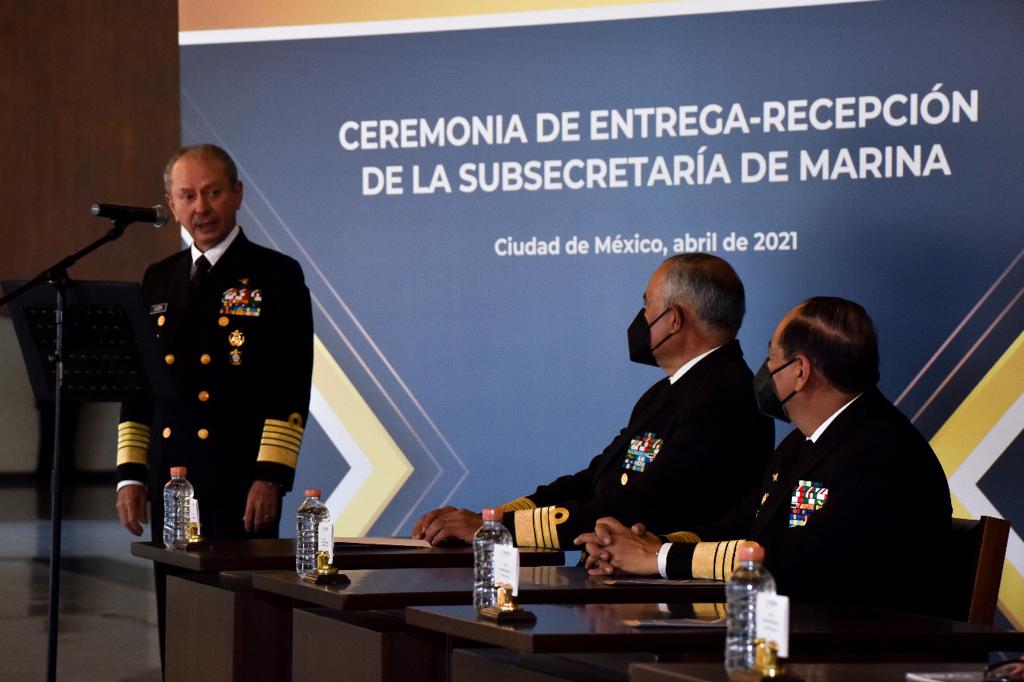 El almirante encabezó el evento de entrega-recepción de la subsecretaría de la Marina./ Especial