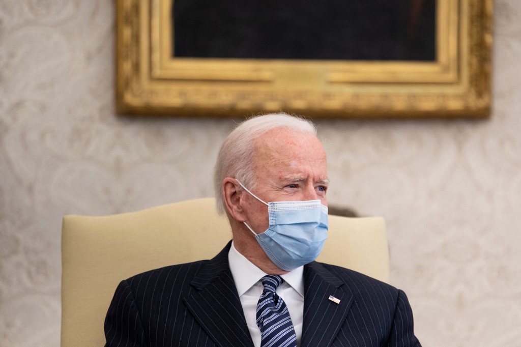 Joe Biden, presidente de Estados Unidos, con cubrebocas. | AFP