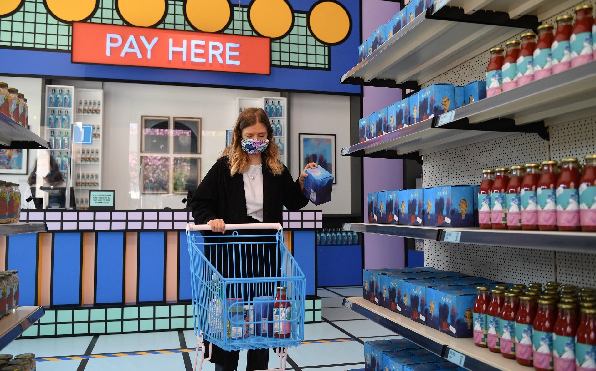 El Museo del Diseño convirtió su tienda en un supermercado. (AFP)