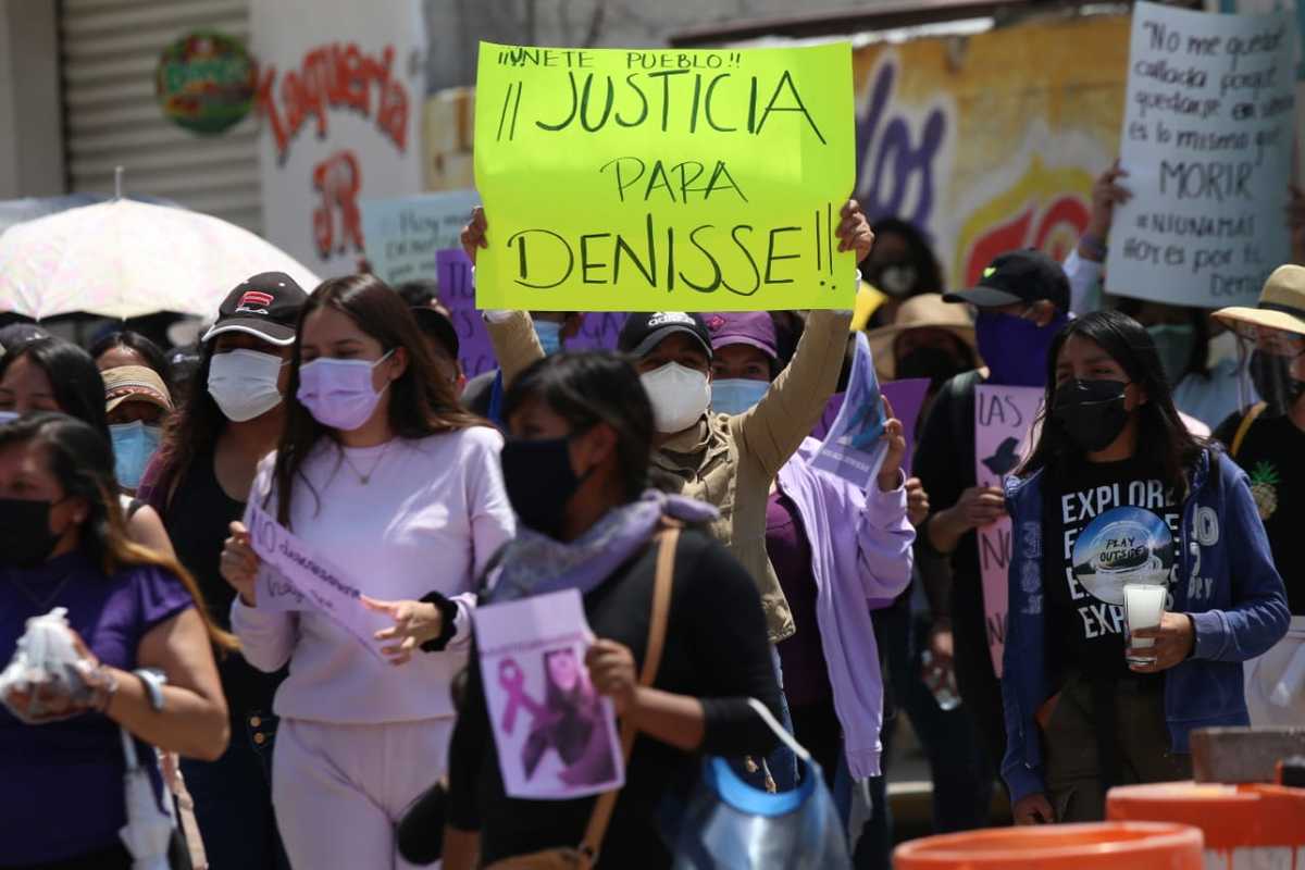 Protesta para exigir justicia por el feminicidio de Denisse en Hidalgo. (Jorge Sánchez)