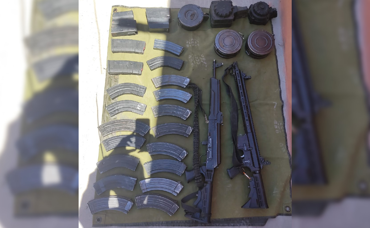 Elementos de Sedena aseguran arsenal en Teocaltiche, Jalisco (Especial)