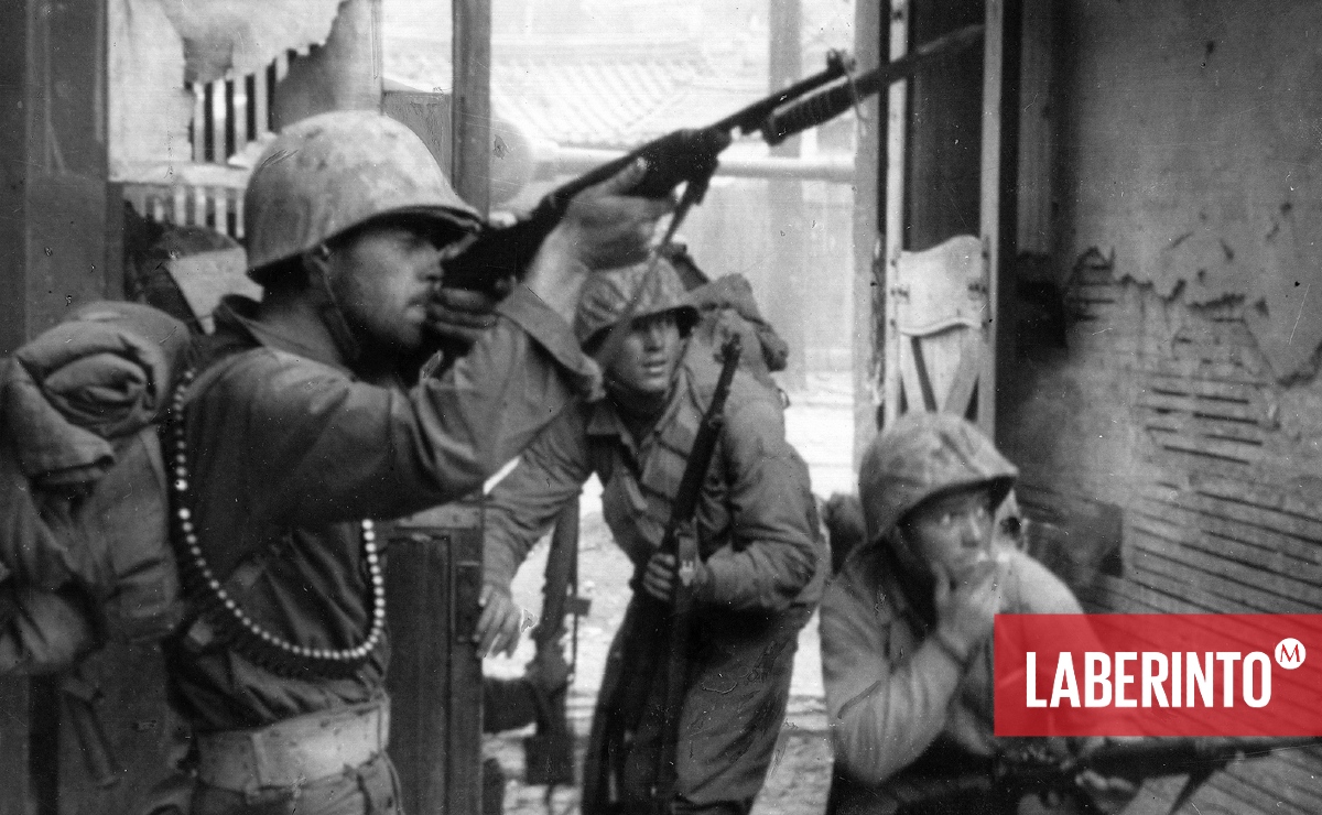 Fuerzas de las Naciones Unidas luchando para recuperar Seúl de los invasores comunistas en 1950. (Britannica)