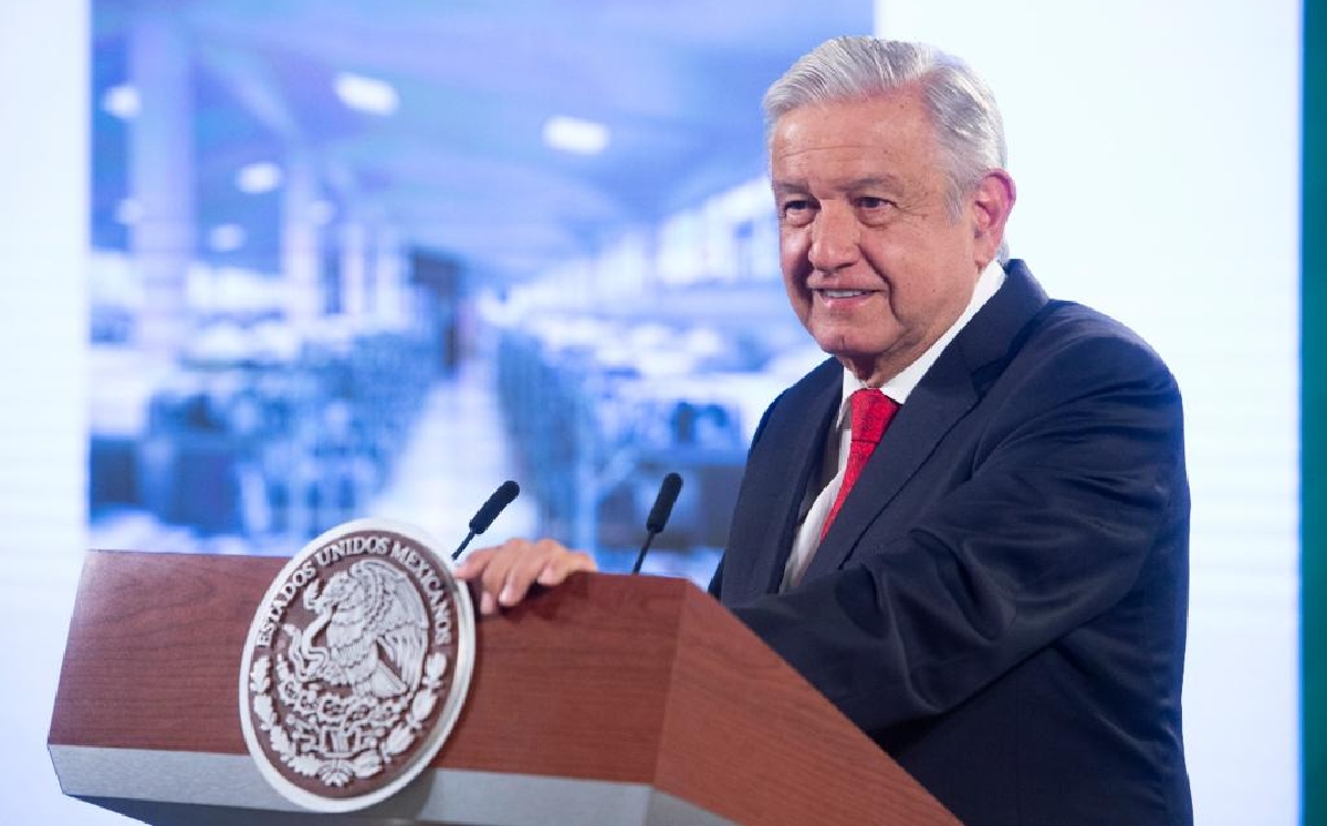 López Obrador durante su conferencia del 22 de abril en Palacio Nacional. (Cortesía)