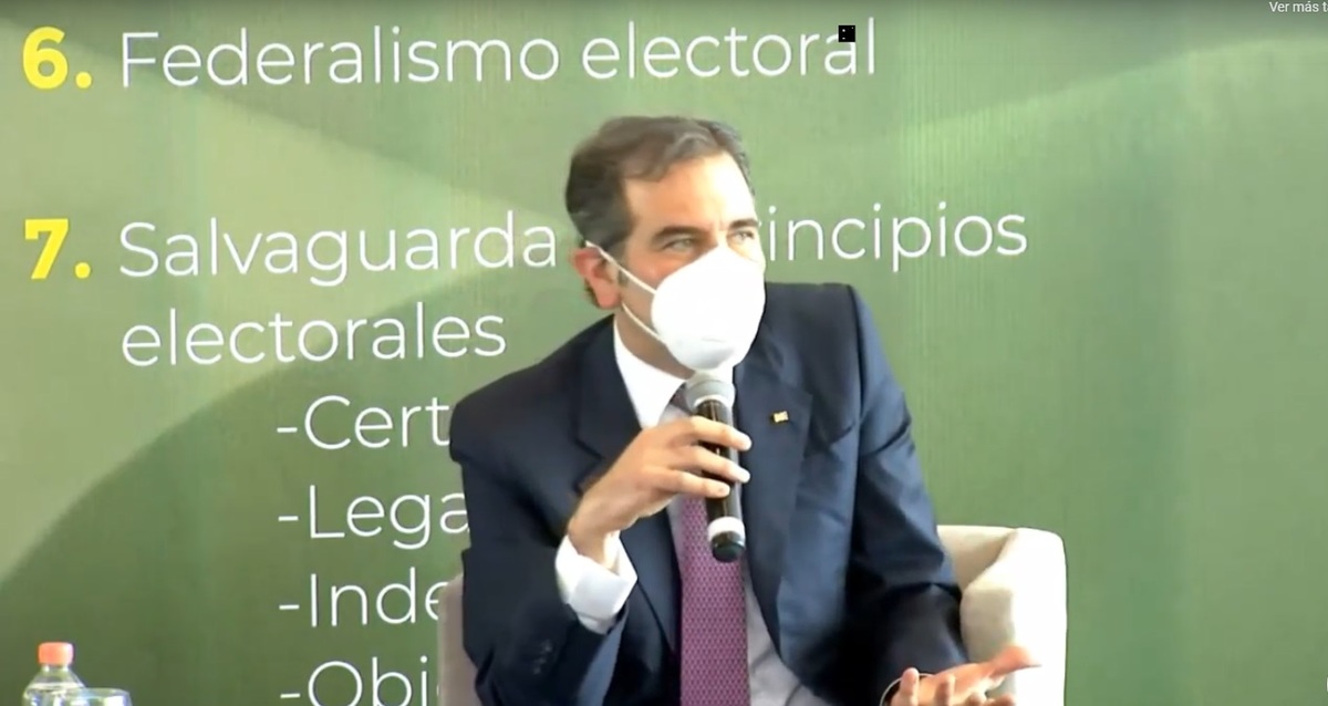 El consejero presidente Lorenzo Córdova. (Captura de pantalla)