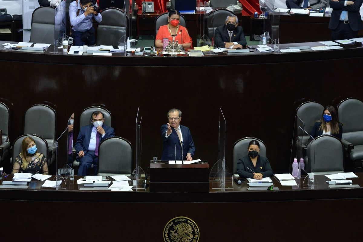 El diputado Porfirio Muñoz Ledo en su pronunciamiento contra la reforma judicial. (Cuartoscuro)