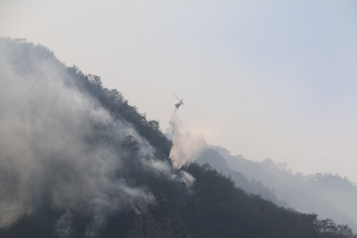 Labores de sofocación del incendio en la Sierra Alta de Hidalgo. (Especial)